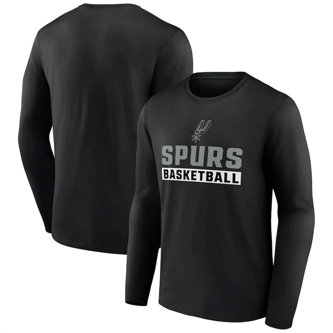 Men's San Antonio Spurs Black Let's Go Long Sleeve T-Shirt